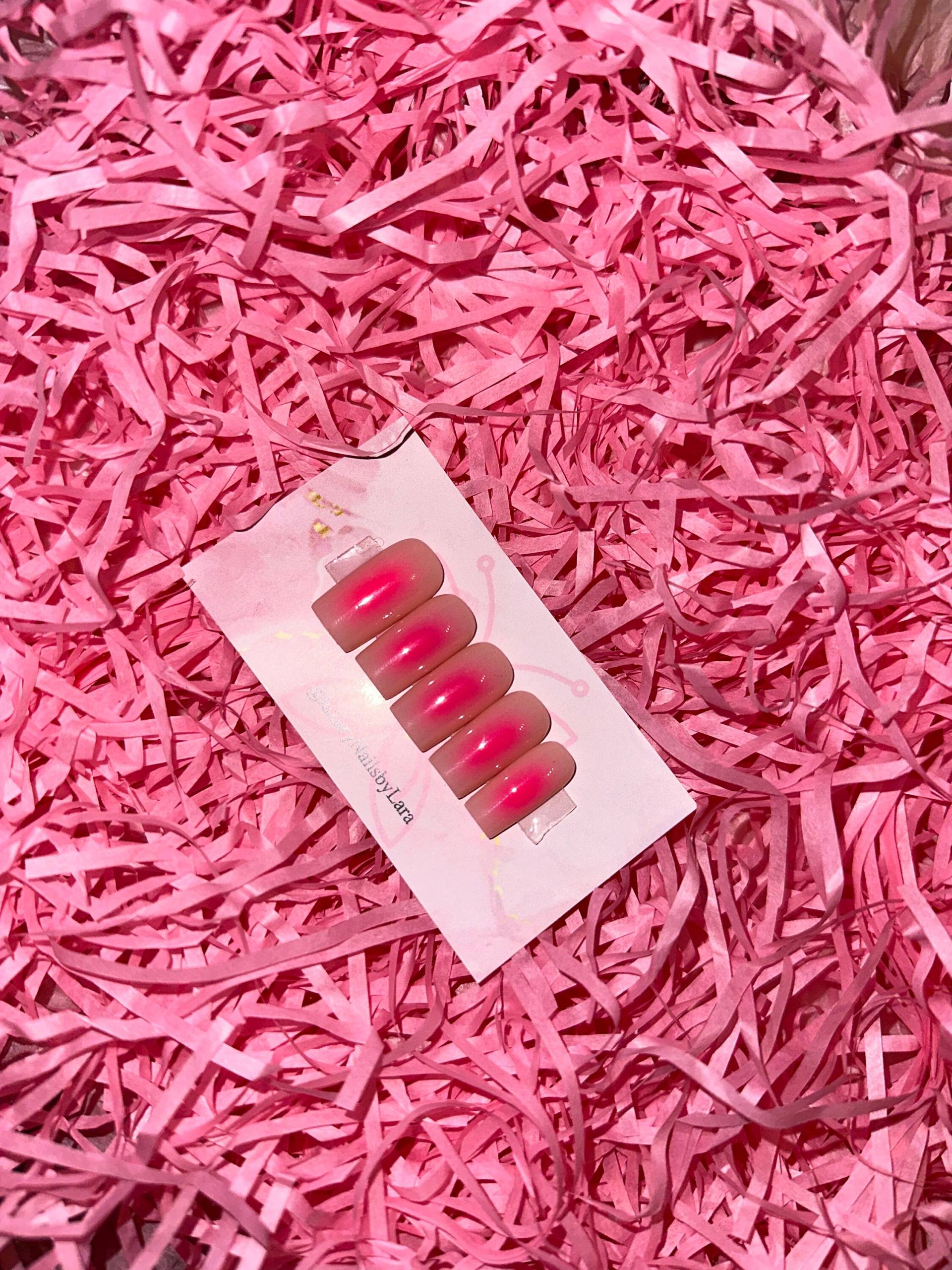 Press On Nails | Pink Aura 10 Stück Press On Nails | Pink Aura 10 Stück von Etsy - luxurynailsbylara