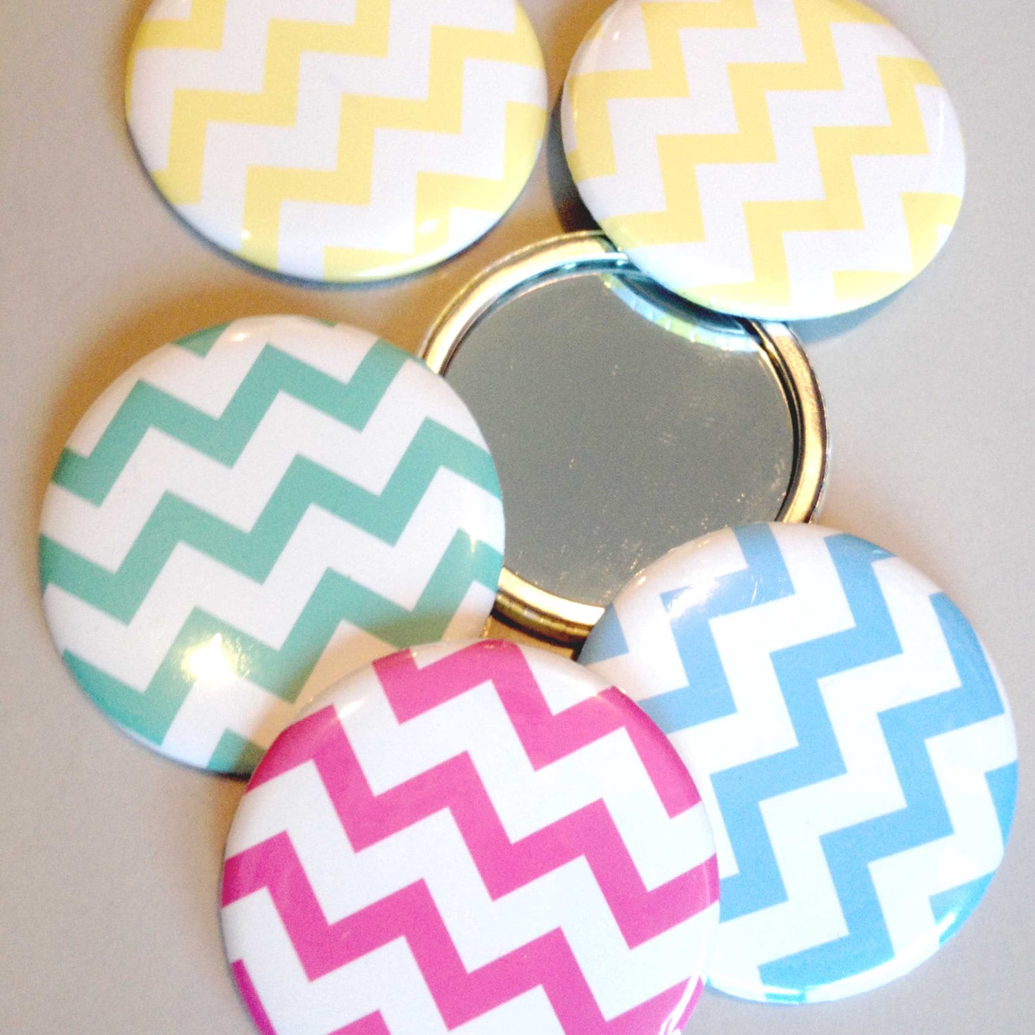 Taschenspiegel, Chevron-Design in Grün, Gelb, Blau Oder Rosa von Etsy - lydiameiying