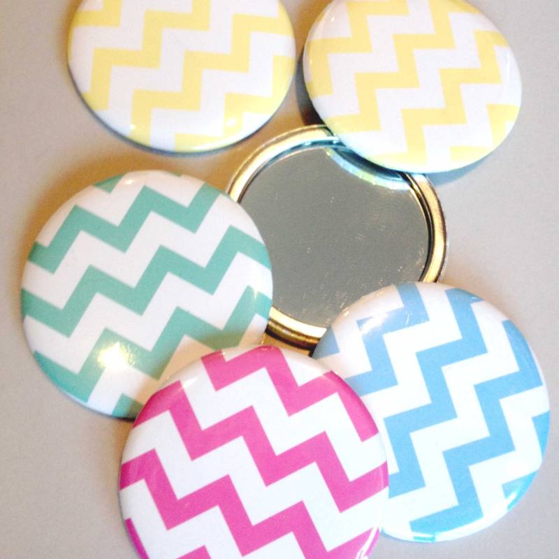 Taschenspiegel, Chevron-Design in Grün, Gelb, Blau Oder Rosa von Etsy - lydiameiying
