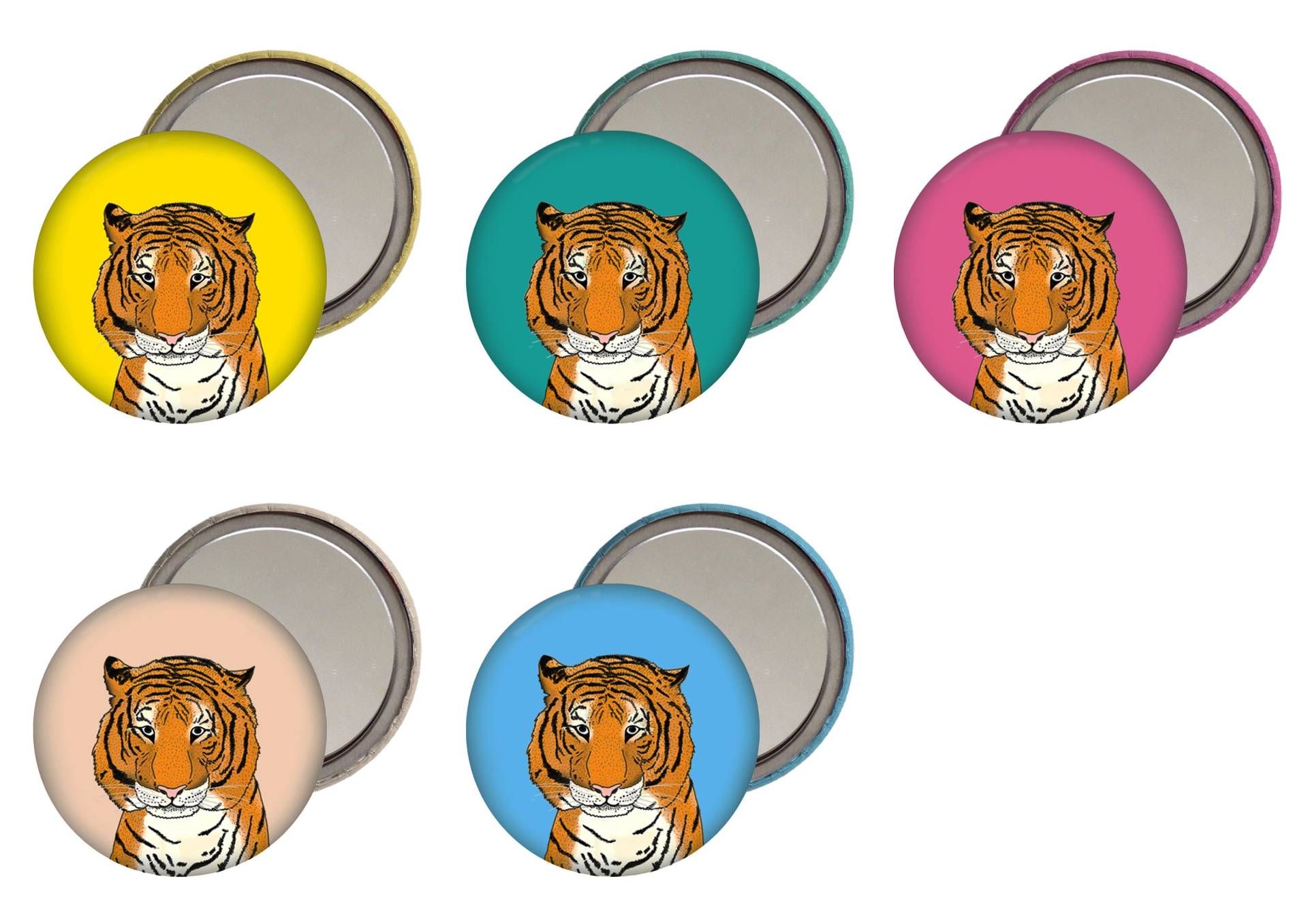 Taschenspiegel Mit Tiger-Illustration von Etsy - lydiameiying