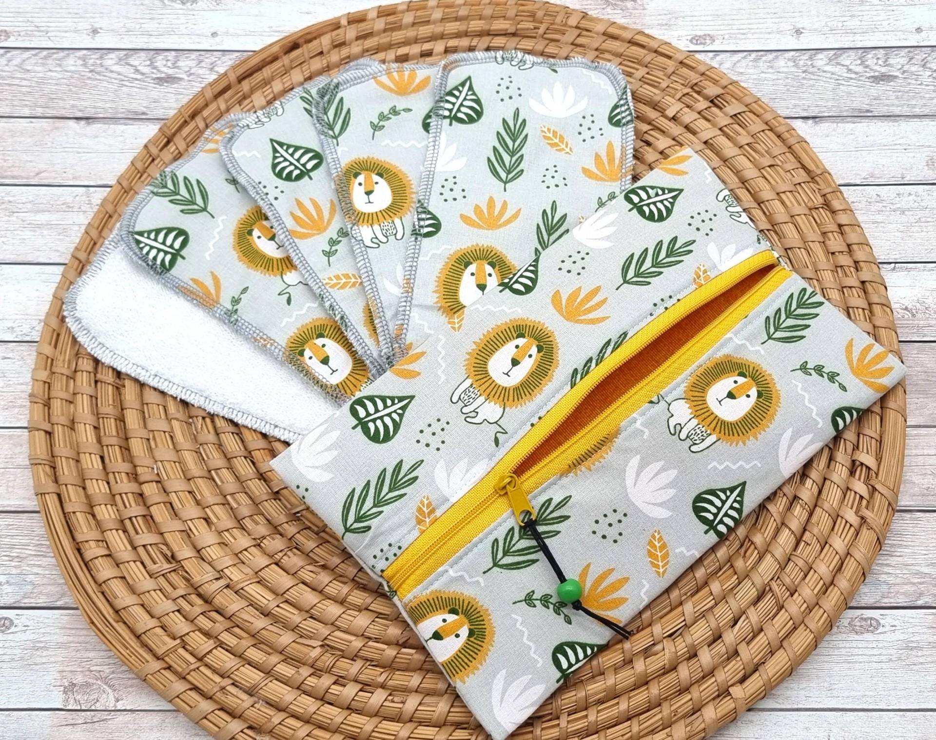 Waschbare Feuchttücher+ Nasstasche "Löwen" Waschlappen, Babytücher, Bidet Tücher, Toilettentücher, Waschbar, Wiederverwendbar, Geschenk von Etsy - madebyJarka