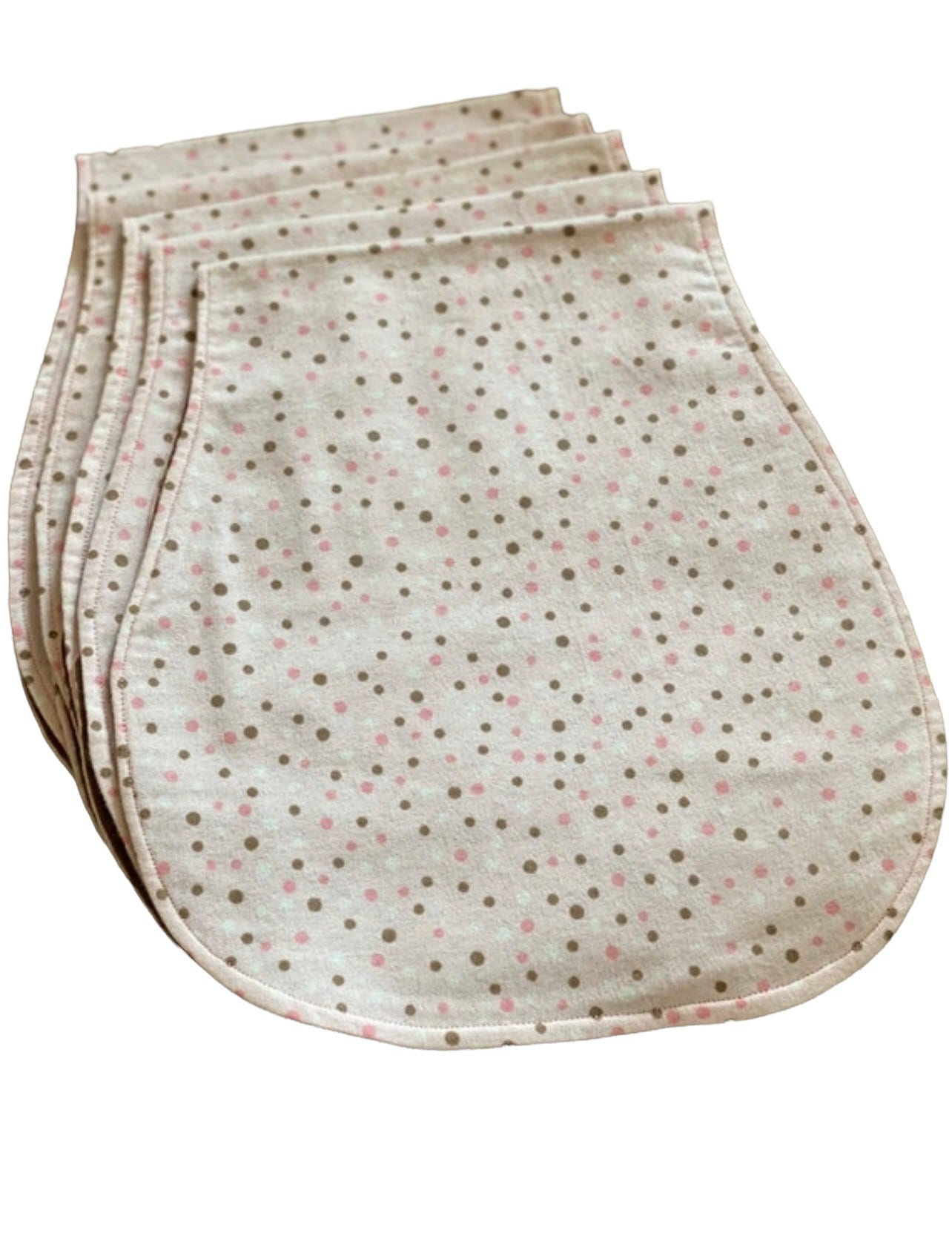 Lagerverkauf Pink-Braunes Mini-Dots Spucktuch von Etsy - madelynandbarley
