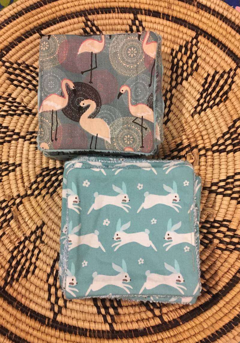 Waschbare Baby-Baumwolltücher, Make-Up-Entferner, Kleine Osterhasen Aus Baumwollstoff Und Passender Bambusschwamm von Etsy - mamsofyecolo