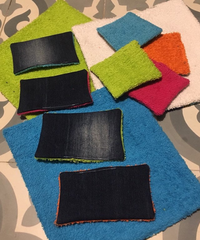 Waschbare Tücher, Babytücher, Make-Up-Entferner Aus Baumwolle, Frottee Und Jeans Waschbare Tücher, Babytücher, Make-Up-Entferner Aus Baumwolle, Frottee Und Jeans von Etsy - mamsofyecolo