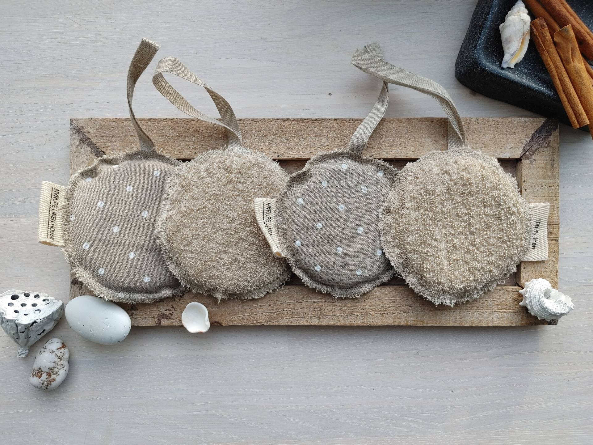 Zero Waste Schwamm, Leinen Schwamm Wiederverwendbar, Gesichtswaschschwamm, Eco Gesichtspflege von Etsy - marupeLINENhouse