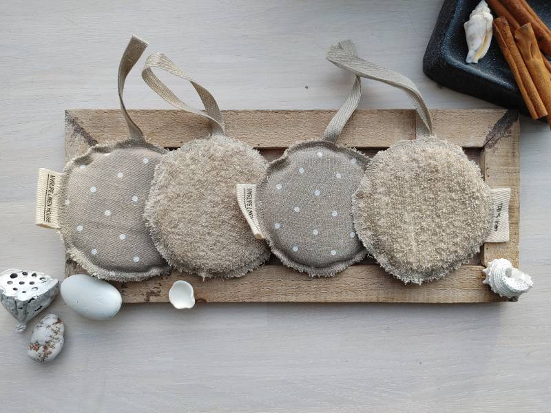 Zero Waste Schwamm, Leinen Schwamm Wiederverwendbar, Gesichtswaschschwamm, Eco Gesichtspflege von Etsy - marupeLINENhouse