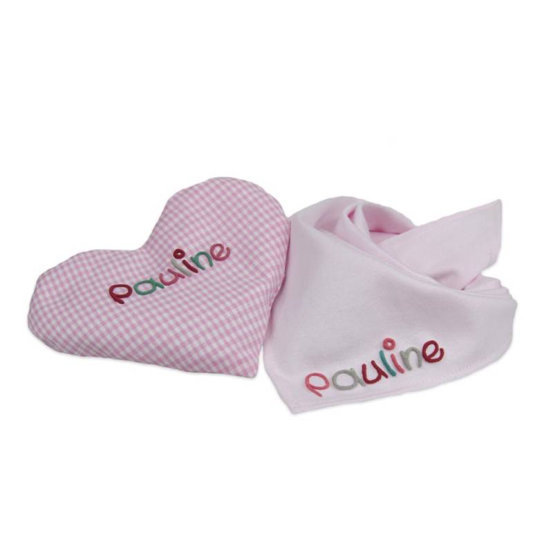Geschenkset Bestehend Aus Herzkissen + Halstuch Mit Namen Personalisiertes Geschenk Zur Geburt Taufe Geburtstagsgeschenk Baby von Etsy - meinnameManufaktur
