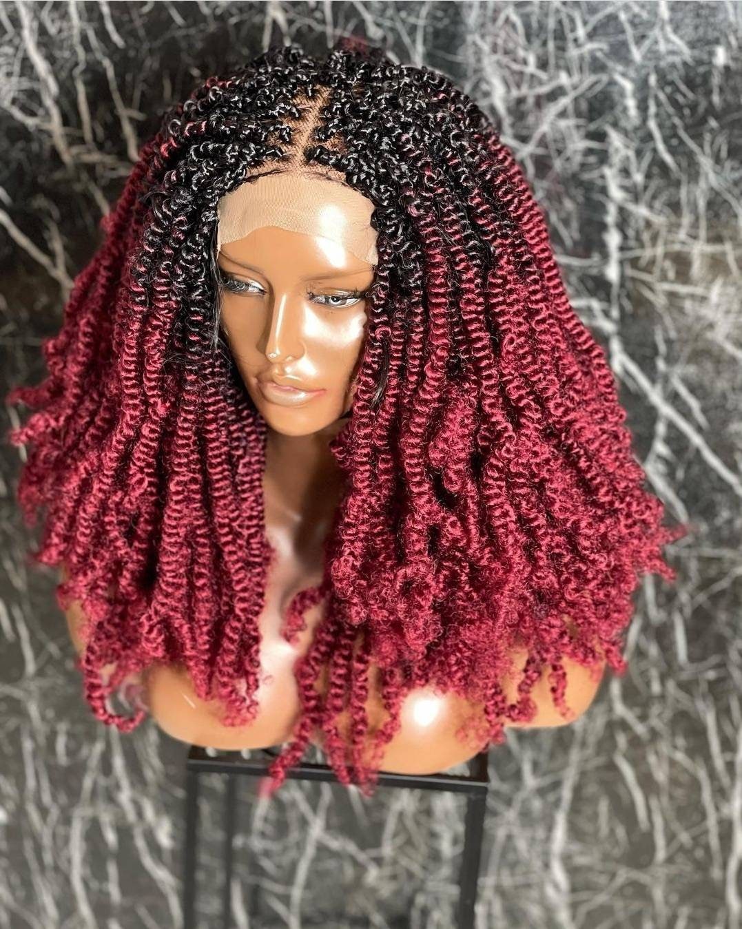 Frühlingszwänge, Voller Spitze Perücke Leidenschaft Twists Frühling Cornrow Geflochtene Perücken Für Schwarze Frauen Faux Locs Goddess von Etsy - merithairs