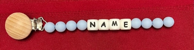 Personalisierter Paci Clip - Blau- Und Grüntöne von Etsy - miascraftymom
