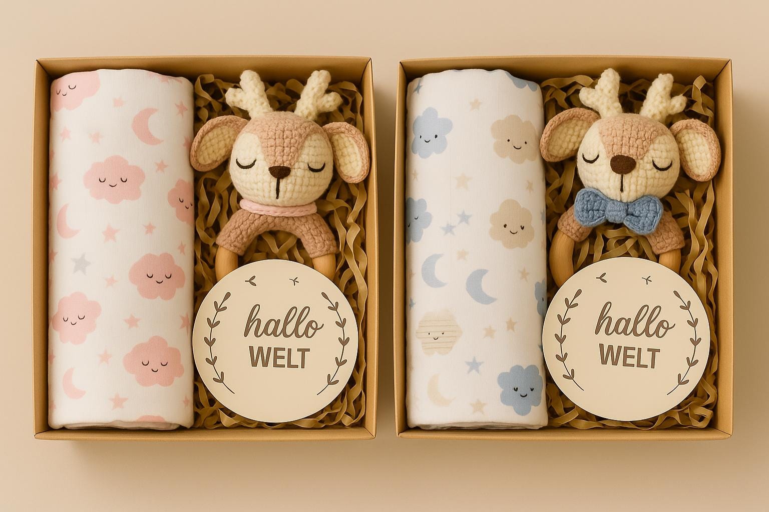 Baby Geschenkset Zur Geburt - Musselin Decke, Gehäkelte Rassel & "Hello Welt" Holzschild | Neutrales Geschenk Babyshower Baby Geschenkset Zur Geburt - Musselin Decke, Gehäkelte Rassel & "Hello Welt" Holzschild | Neutrales Geschenk Babyshower von Etsy - minimangoo