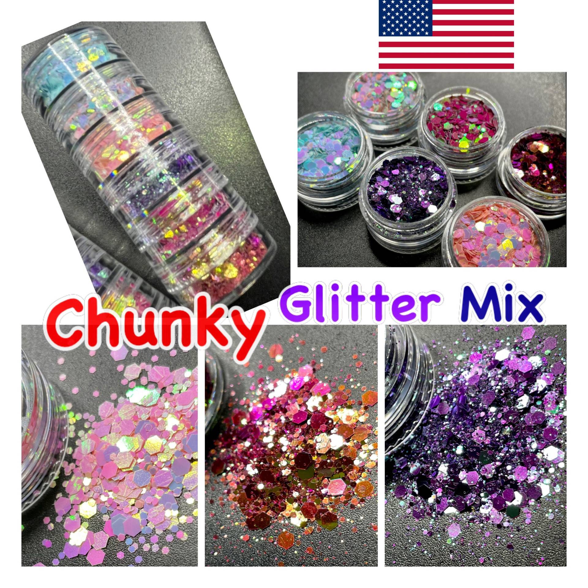 Glitzer, Chunky Glitter, Mix, Acryl, Bunt Chunky Polyester Glitter Shaker, Nailart, Resin Formen, Schlüsselanhänger Glitzer, Chunky Glitter, Mix, Acryl, Bunt Chunky Polyester Glitter Shaker, Nailart, Resin Formen, Schlüsselanhänger von Etsy - miraclelooksllc