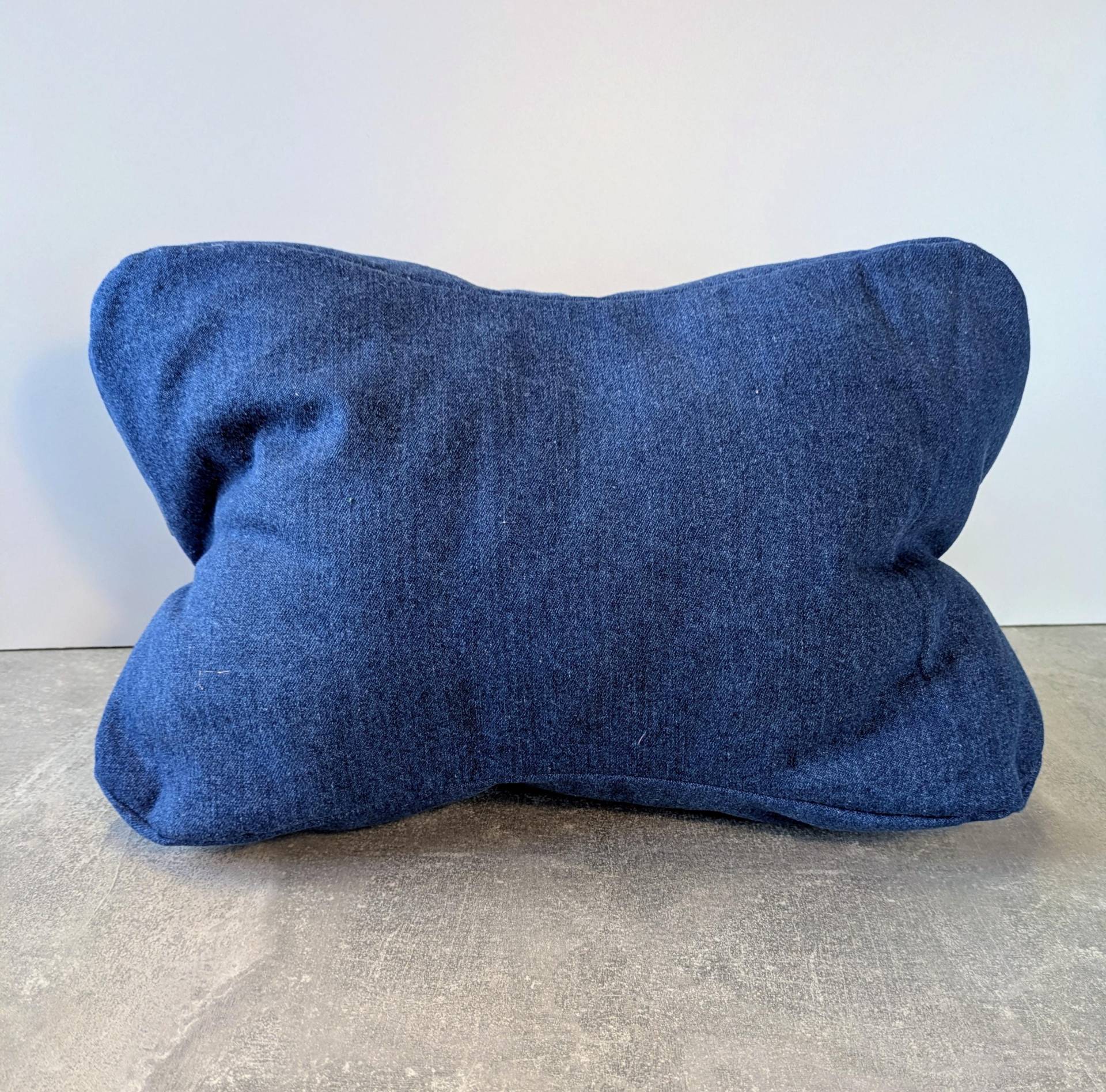 Leseknochen, Nacken - Stützkissen Mit Jeans-Baumwollbezug, Handarbeit, Wohlfühlend, Stützend, Entspannend, Eco - Füllwatte Anpassbar, Waschbar von Etsy - momente27