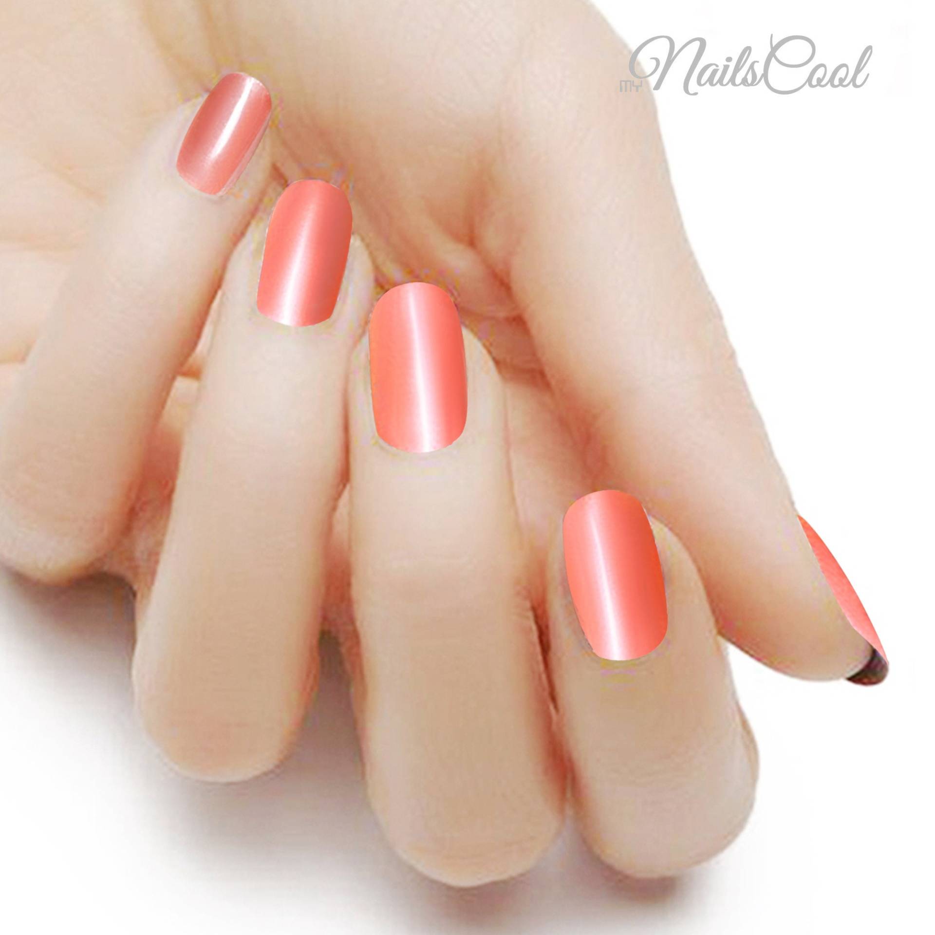 Bright Coral Farbe Glanz Solid Echte Nagellack Streifen Nailart Wraps Street Art 18 Strips Nägel von Etsy - myNailsCool