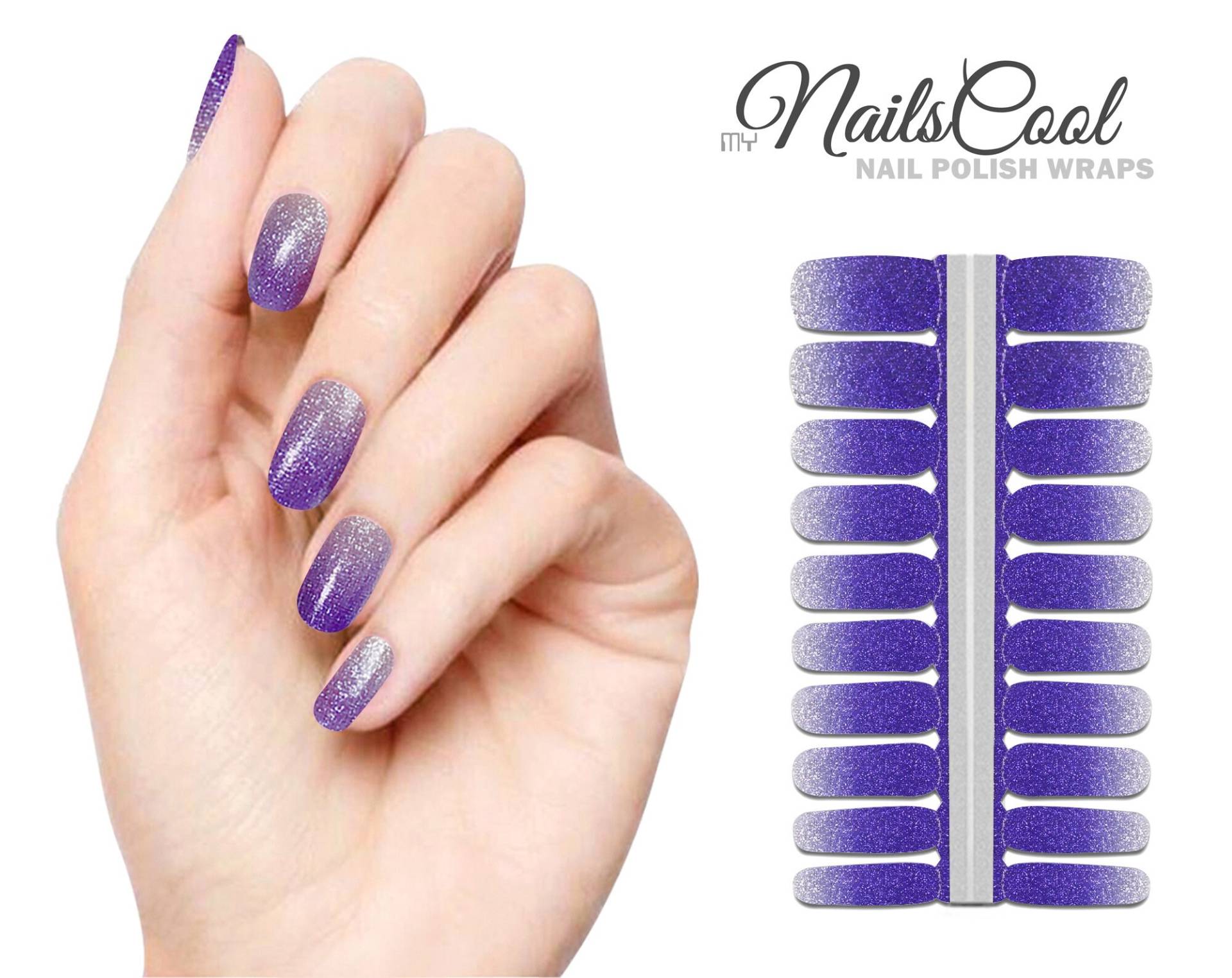 Dark Purple Farbe Silber Glitzer Farbverlauf Echte Nagellack Streifen Nailart Wraps Street Art 20 Strips von Etsy - myNailsCool