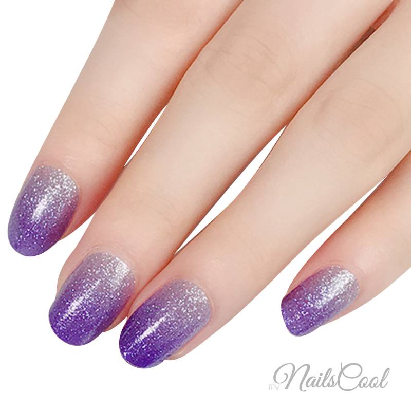Dark Purple Farbe Silber Glitzer Farbverlauf Echte Nagellack Streifen Nailart Wraps Street Art 20 Strips von Etsy - myNailsCool