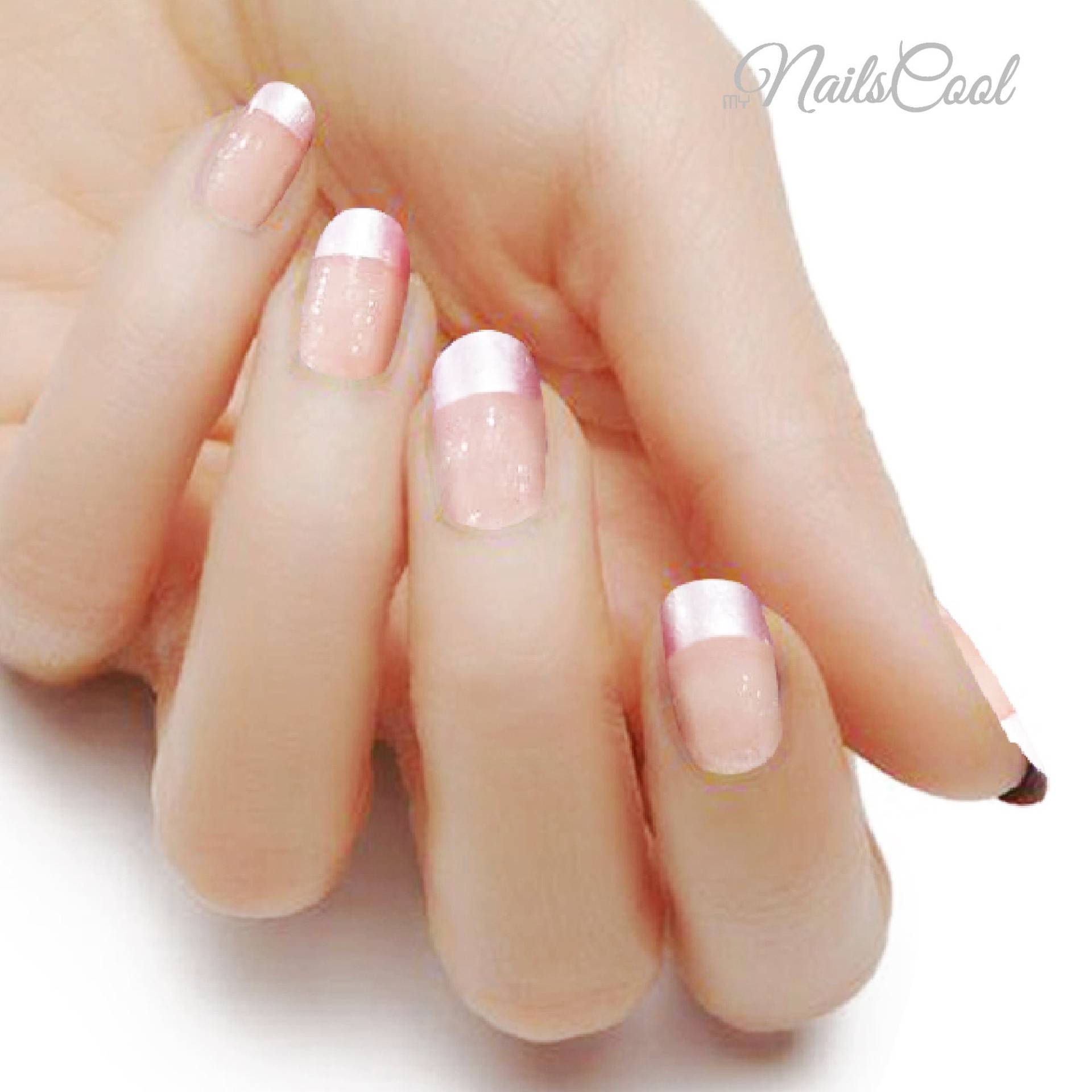 Pearly Pink Farbe French Style Echte Nagellack Streifen Nail Art Wraps Street Art 18 von Etsy - myNailsCool