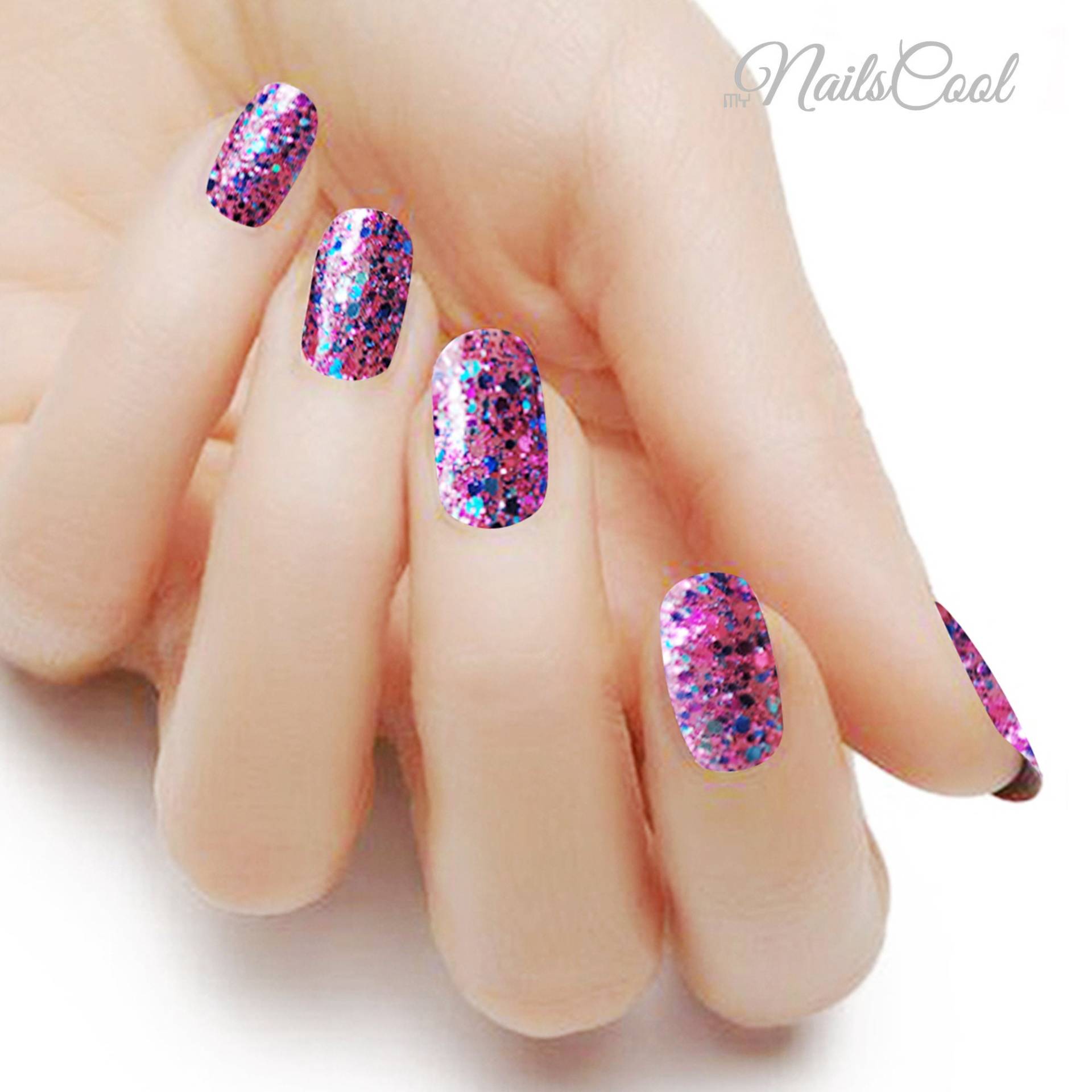 Pink Farbe Blau Lila Glitzer Pailletten Echte Nagellack Streifen Nailart Wraps Street Art 18 Strips von Etsy - myNailsCool