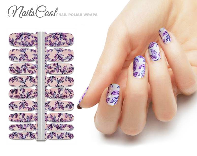 Pink Farbe Lila Blatt Muster Echte Nagellack Streifen Nailart Wraps Street Art 18 Strips von Etsy - myNailsCool