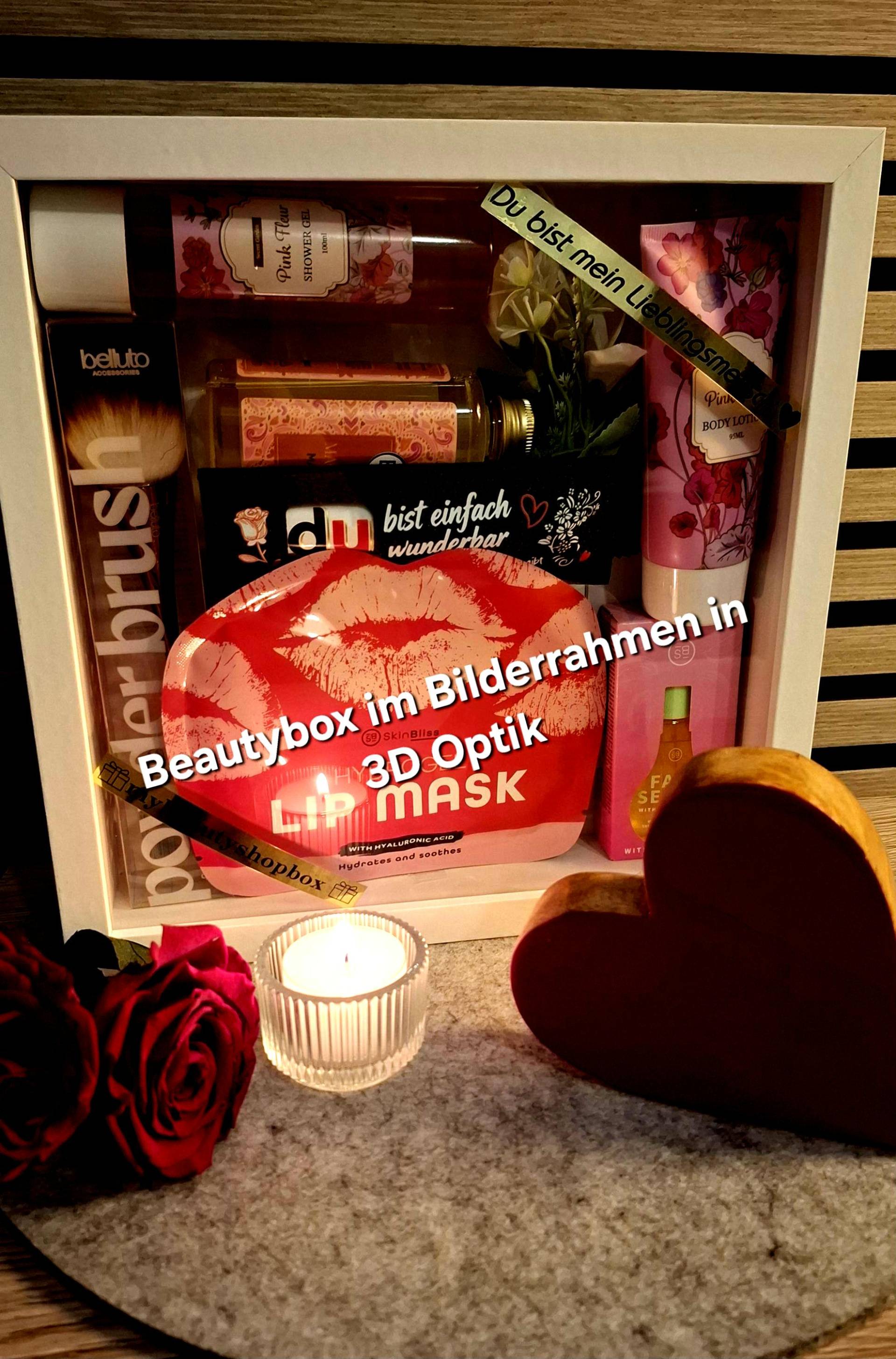 Kleine Auszeit, Beauty Geschenkbox, Wellnessgeschenk Mit Ausgewählten Kosmetikprodukten, Geschenkidee Zum Frauentag/Mama/Kosmetik Im 3D Rahmen von Etsy - mybeautyshopbox
