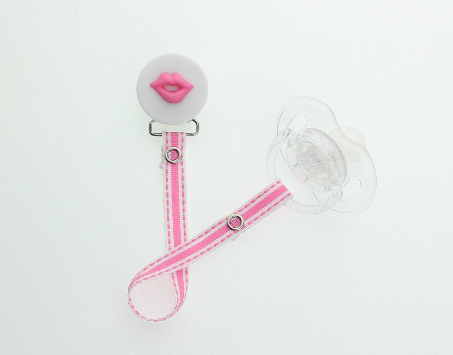 Rosa Lippen Schnullerclip | Uvp 18.00 Uhr von Etsy - mycrystaldream