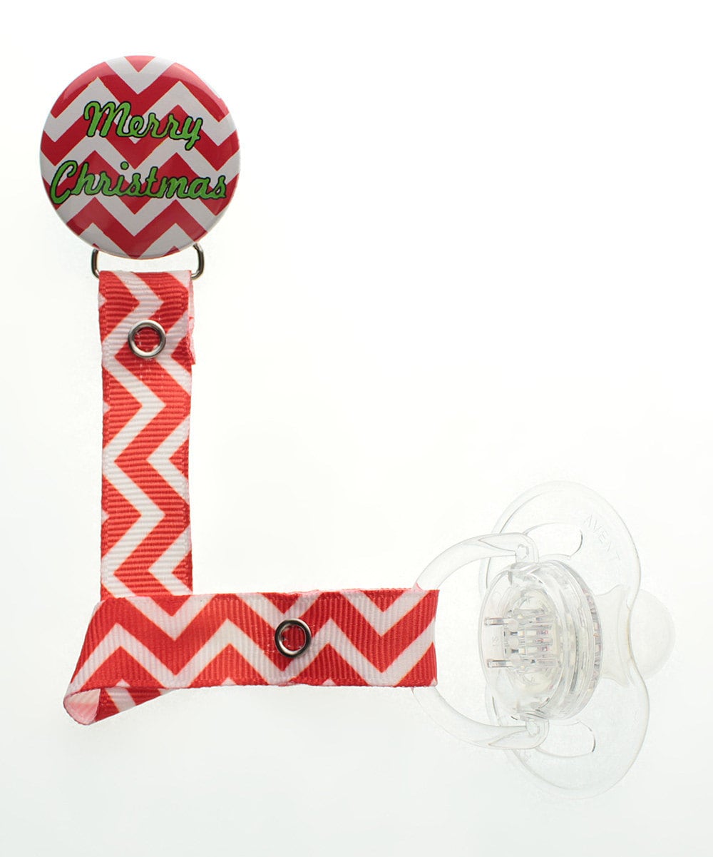 Rote Und Weiße Chevron Weihnachten Schnuller Clip | Rhrw von Etsy - mycrystaldream