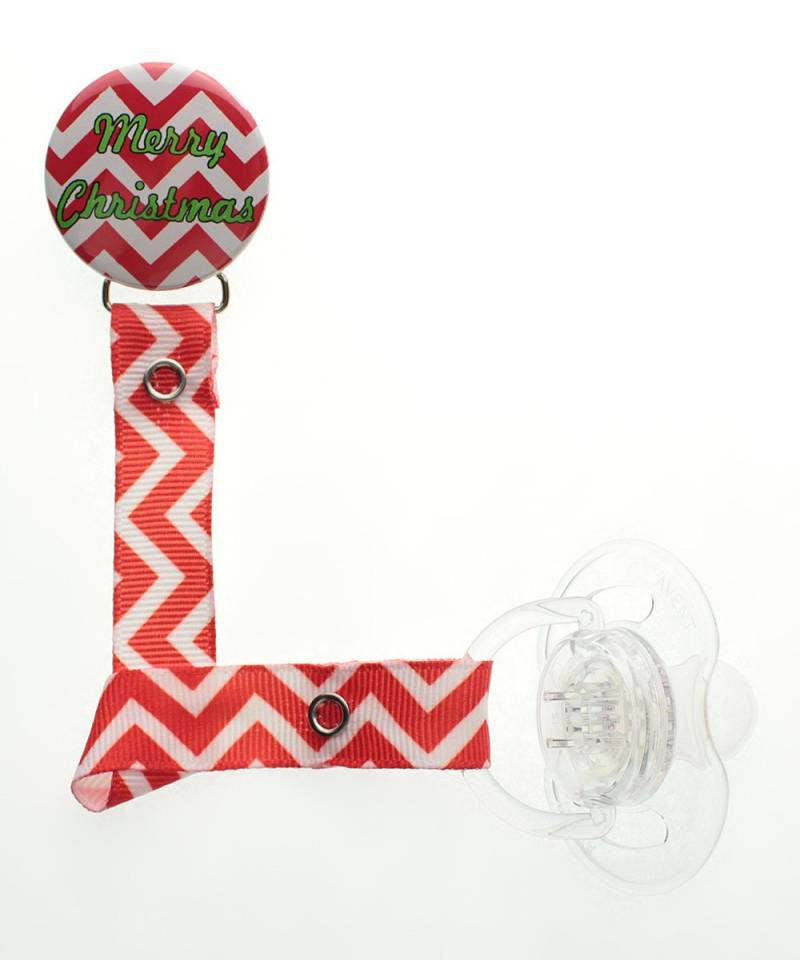 Rote Und Weiße Chevron Weihnachten Schnuller Clip | Rhrw von Etsy - mycrystaldream