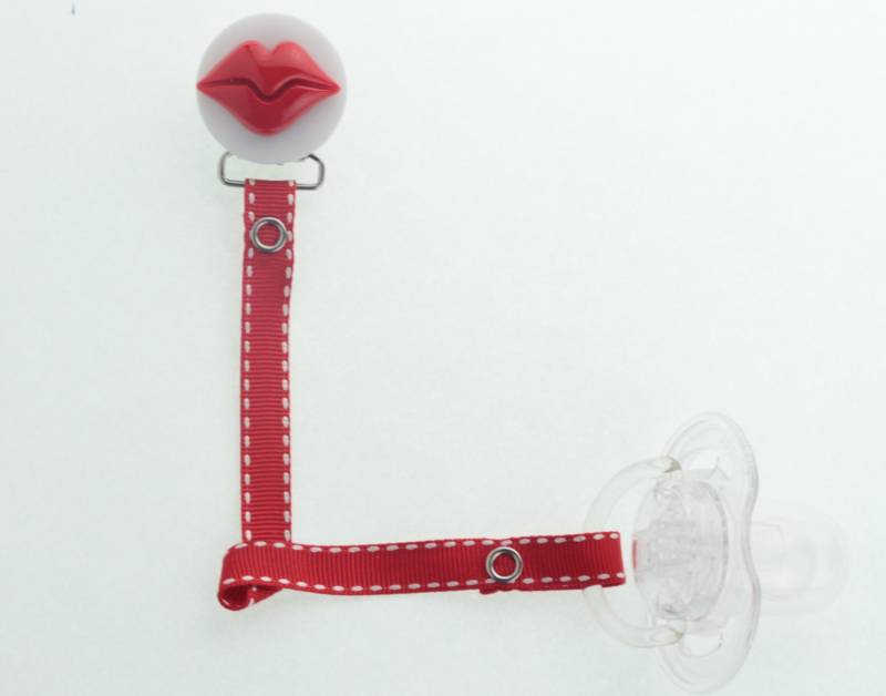 Roter Kuss Lippen Schnullerclip | Rrl von Etsy - mycrystaldream