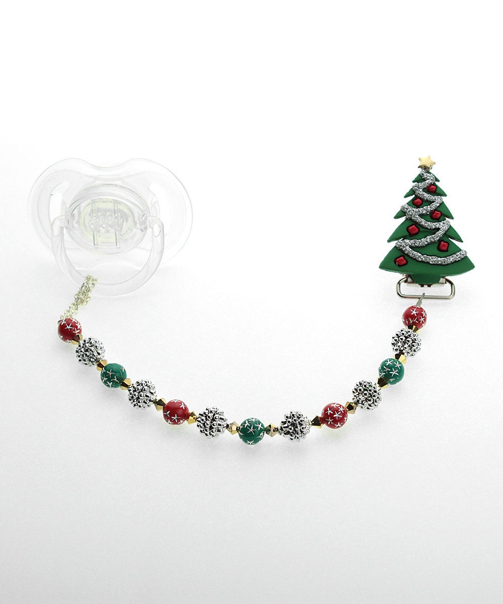 Schnullerkette Weihnachtsbaum von Etsy - mycrystaldream