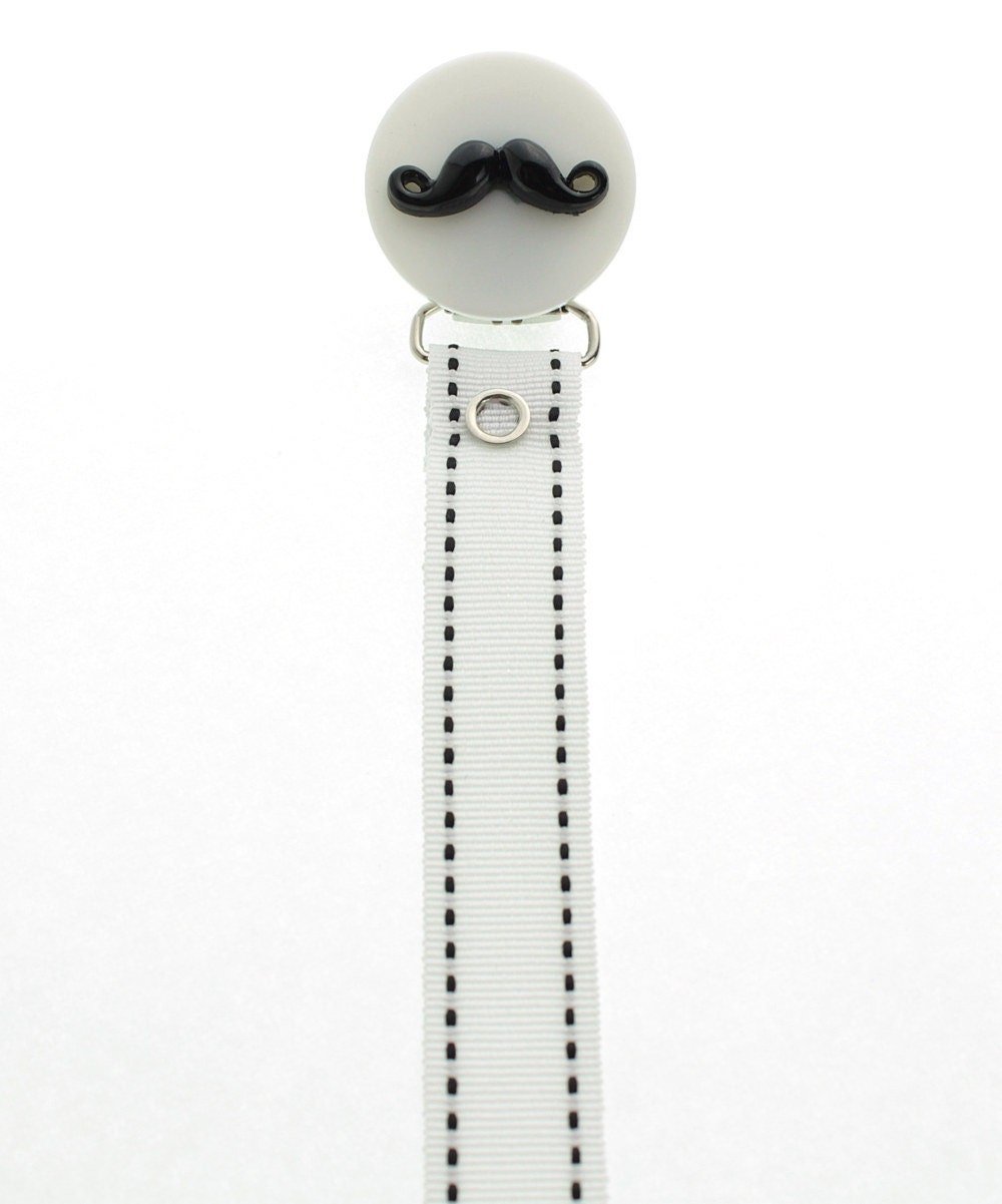 Schnurrbart Schnullerclip Mit Weißem Band | Rmhmw von Etsy - mycrystaldream