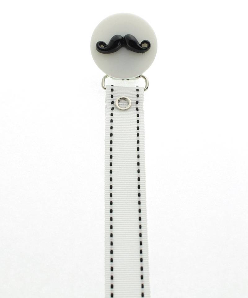 Schnurrbart Schnullerclip Mit Weißem Band | Rmhmw Schnurrbart Schnullerclip Mit Weißem Band | Rmhmw von Etsy - mycrystaldream