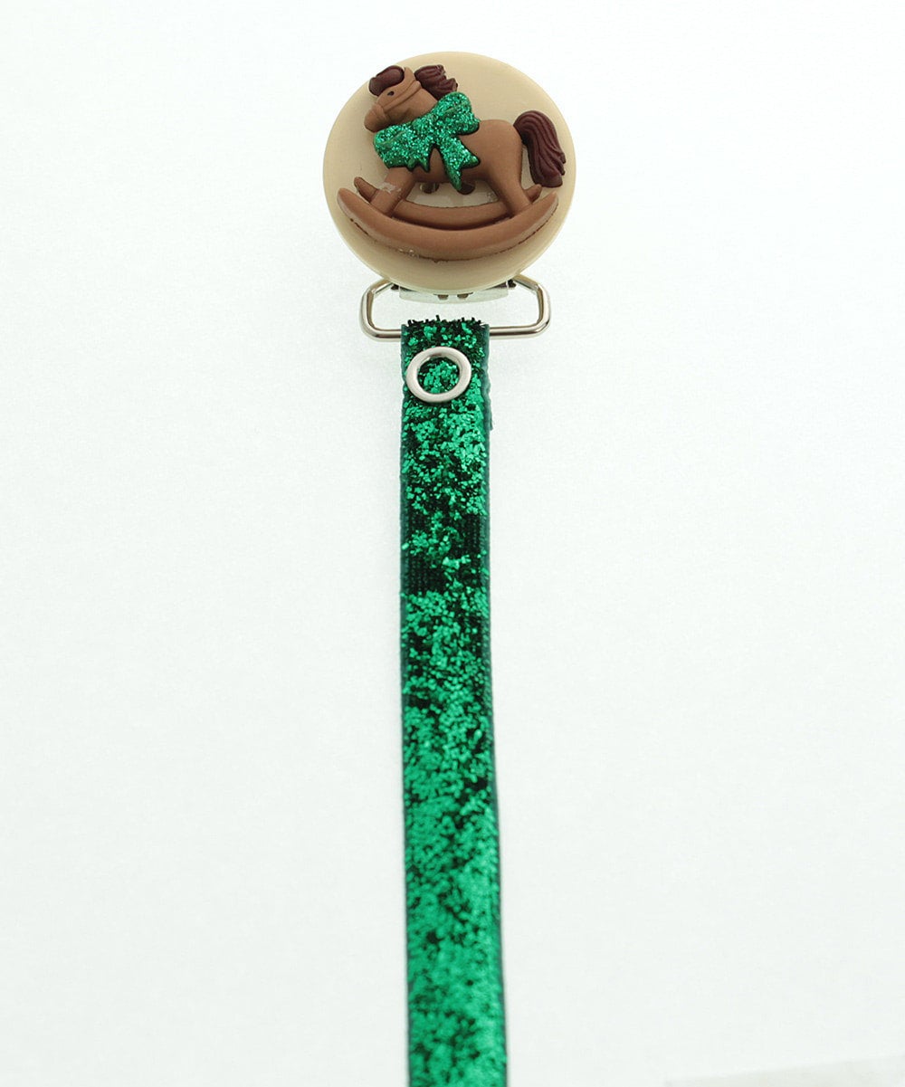Urlaub Schnullerclip Mit Grün Glitter Band | Rhhg von Etsy - mycrystaldream