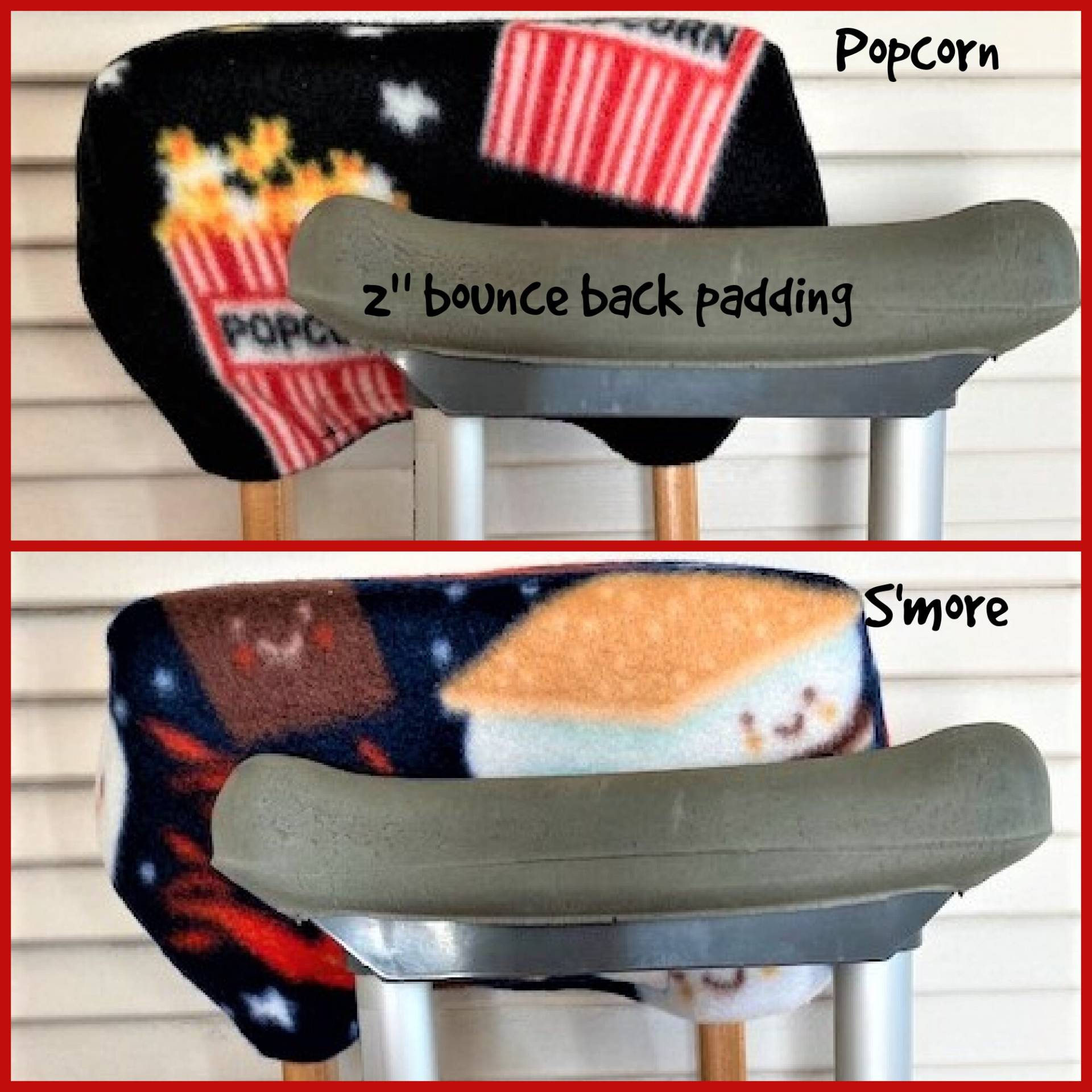 25% Sale Popcorn, Cupcakes, S'more Fleece Krückenpolster von Etsy - myscap