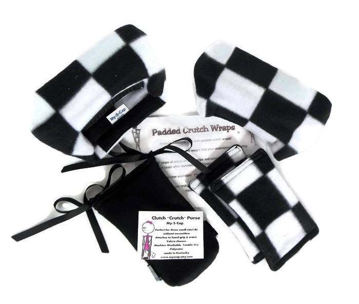 Black White Racing Checker Flagge Fleece Krückenpads, Krückentasche, Toe Bootievolleyball Gegossene Socke, Waschbare von Etsy - myscap