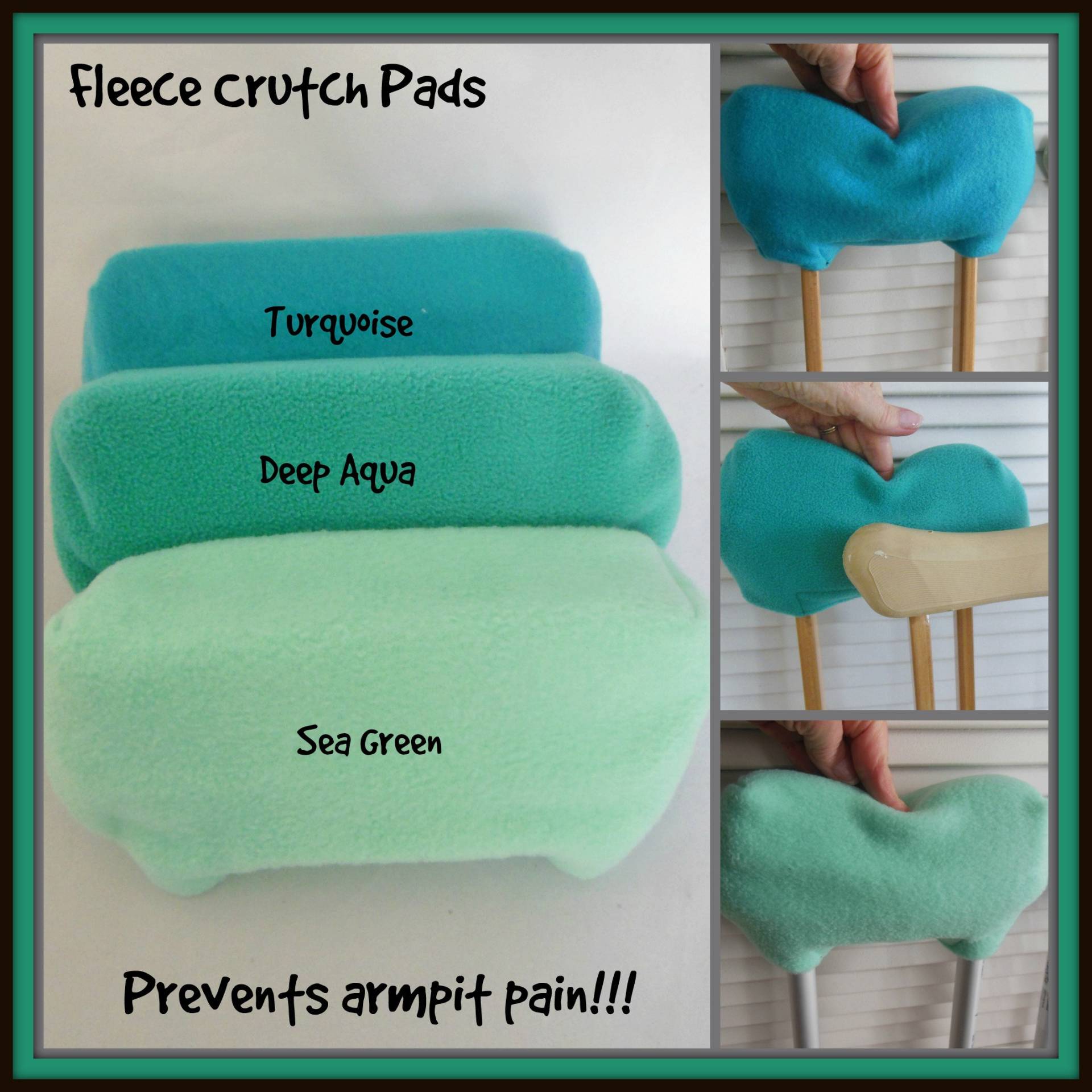 Fleece Gepolsterte Krücken Pads Türkis, Aqua Grün, Stahl Blau Bounce Back Padding Krücke Pad von Etsy - myscap
