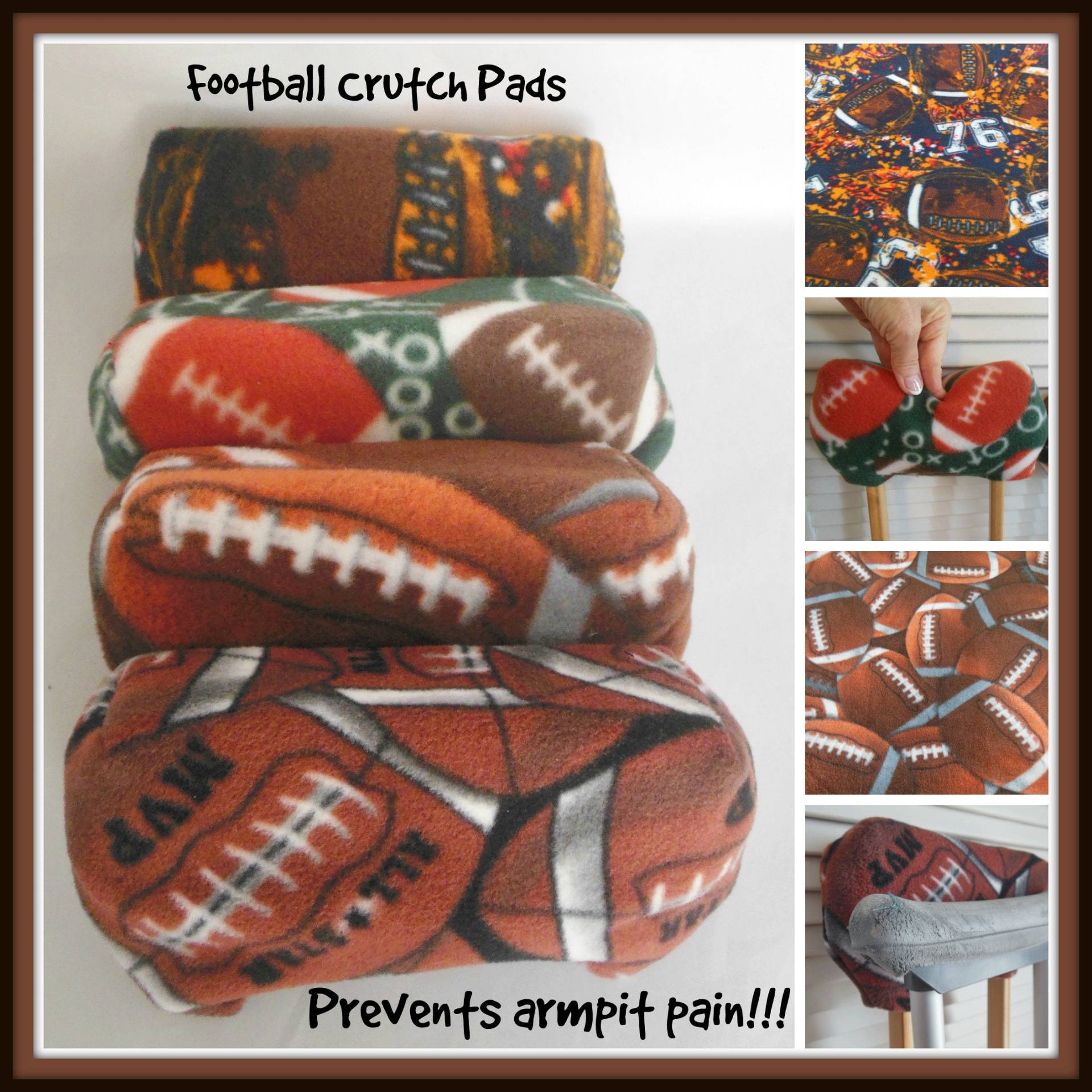 Fleece Krücken Pads Fußball Design Bounce Back Polsterung von Etsy - myscap