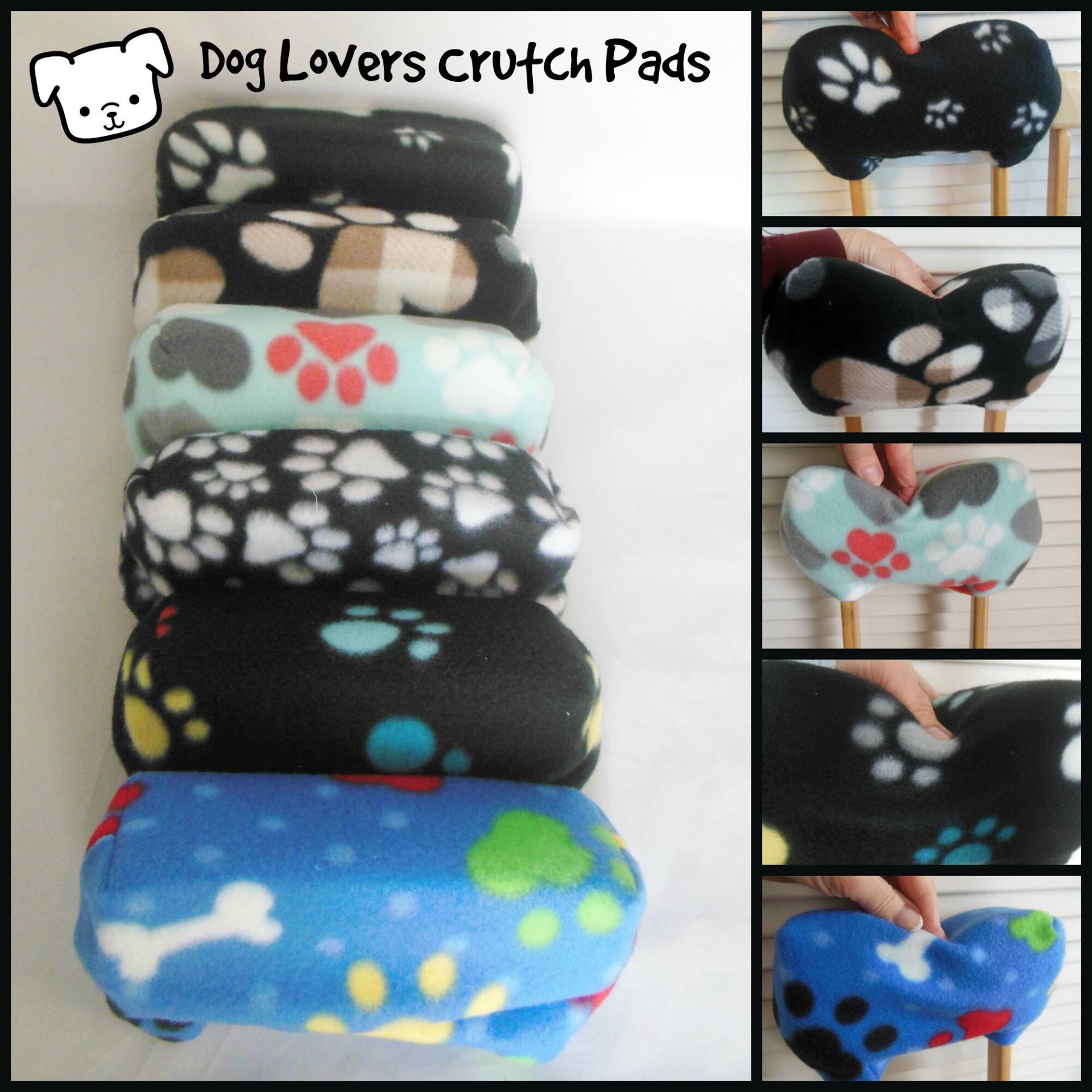Hundepfoten Fleece Krückenpads, Gepolsterte Tier-Krückenwickel von Etsy - myscap