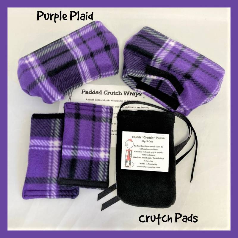Krückenpads Royal Purple Plaid Fleece 2 "Brace Back Waschbare Polsterung, Die Wirklich Schmerzen in Den Achselhöhlen Stoppt Krückentasche & Toe von Etsy - myscap