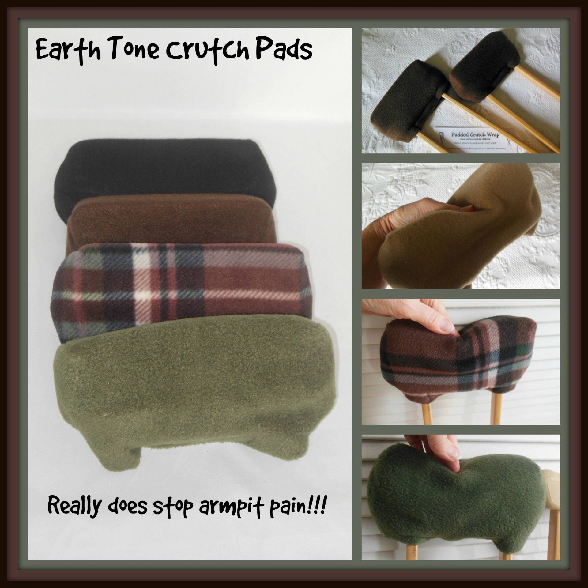 Mit Fleece Gepolsterten Krückenpads in Erdton, 2 "Brace Back Padding Krückenbezug von Etsy - myscap