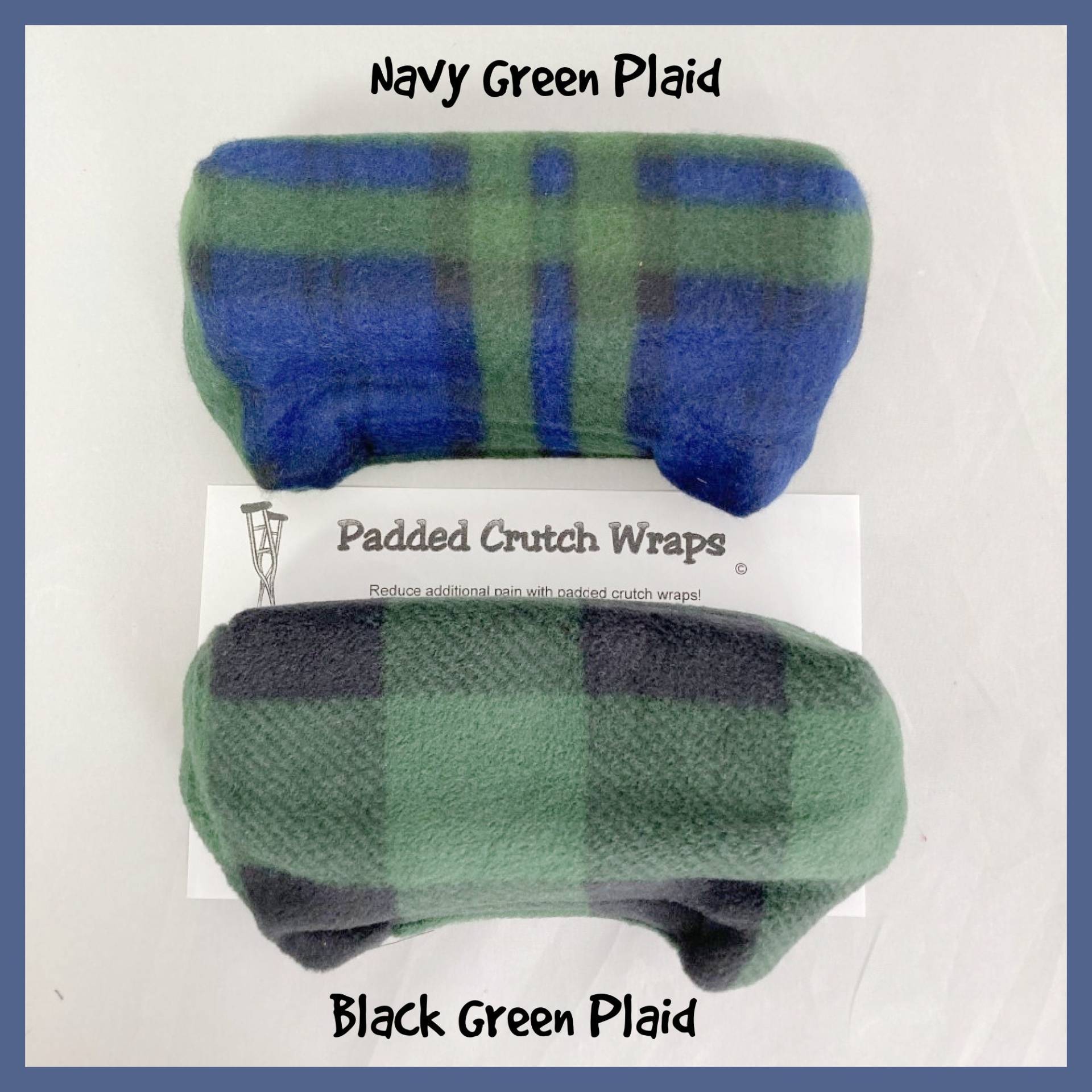 Navy Grün Karierte Fleece Krückenpads, Schwarz Brace Back Polsterung von Etsy - myscap