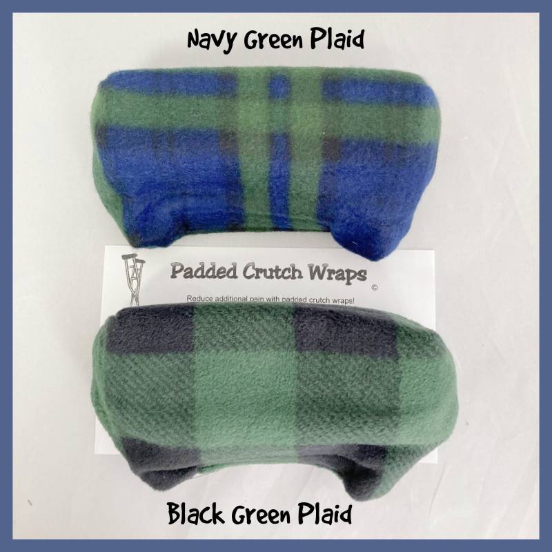 Navy Grün Karierte Fleece Krückenpads, Schwarz Brace Back Polsterung von Etsy - myscap