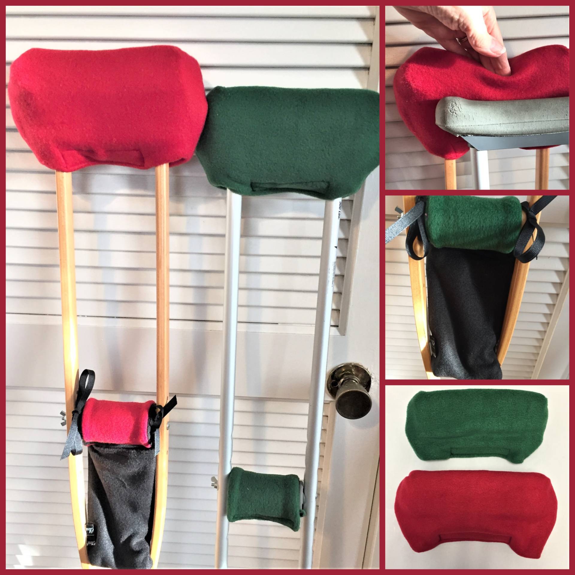 Rot Grün Fleece Gepolsterte Krücken Wraps von Etsy - myscap