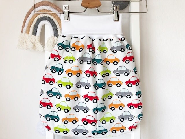 strampelsack Autos Gr. 68 Weiß/Bunt von Etsy - nadelspinnereiwerk