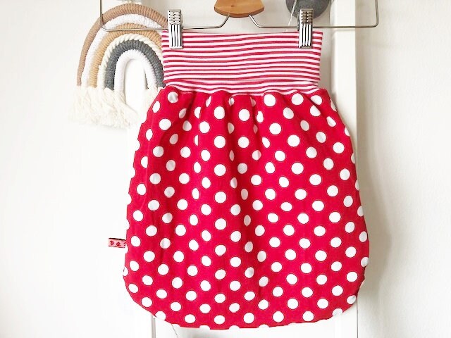 strampelsack Punkte Gr. 68 Rot von Etsy - nadelspinnereiwerk