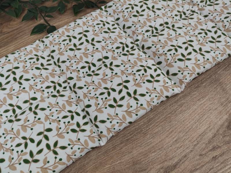 Dinkelkörnerkissen in Unterschiedlichen Größen Mit Blattmotiv Braun/Grün Aus Weißem Stoff von Etsy - nadelundholz