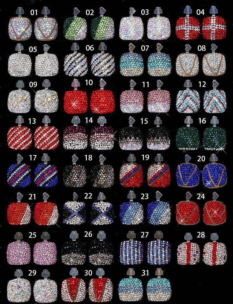 1 Paar Große Zehennagel Spitzen Voll-Rhinestone Blingbling False Tips 31 Verschiedene Designs von Etsy - nailartfairy