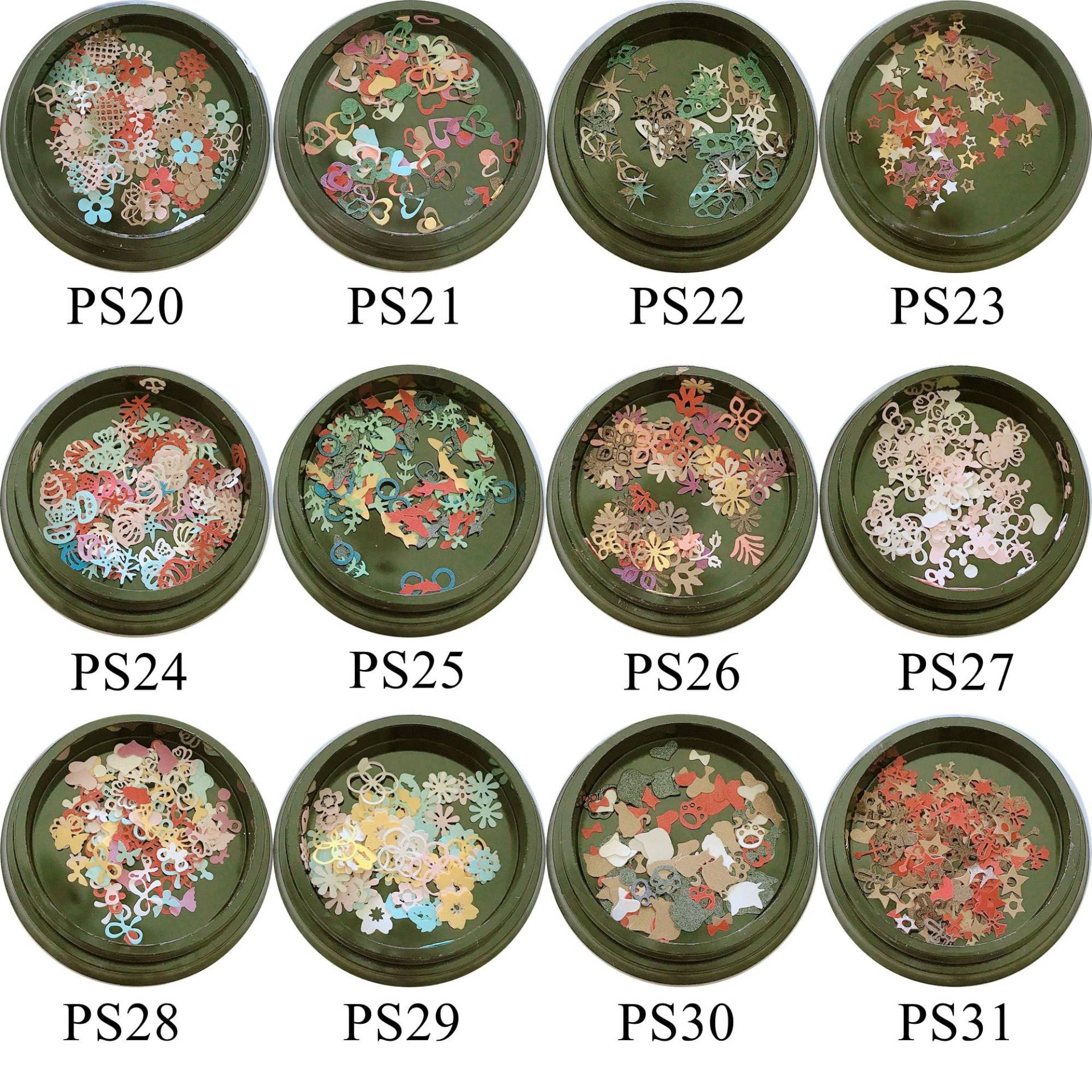 1Jar Mixed-Design Bunte Sonderpapier Aufkleber Blumenraum Sea Star Herz Katze Serie von Etsy - nailartfairy