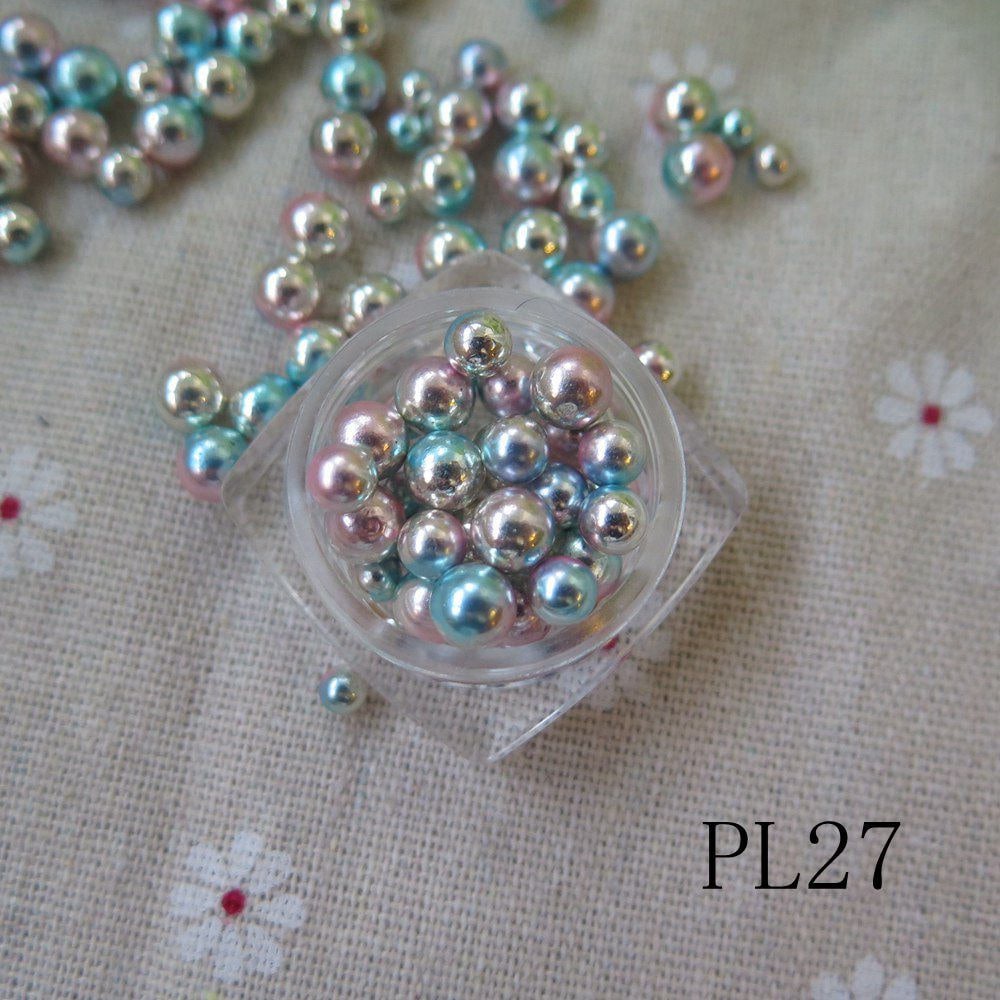30Pcs/Jar Niedlich 4/5/6mm Gemischte Meerjungfrau-Silber Kugel Perle Nagel Dekoration Kunst von Etsy - nailartfairy