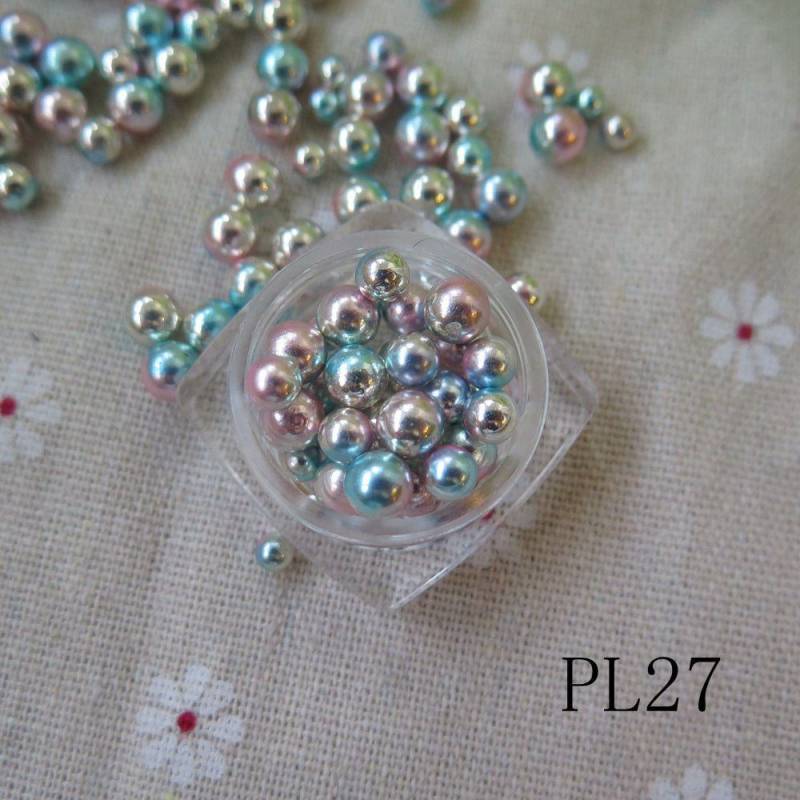 30Pcs/Jar Niedlich 4/5/6mm Gemischte Meerjungfrau-Silber Kugel Perle Nagel Dekoration Kunst von Etsy - nailartfairy