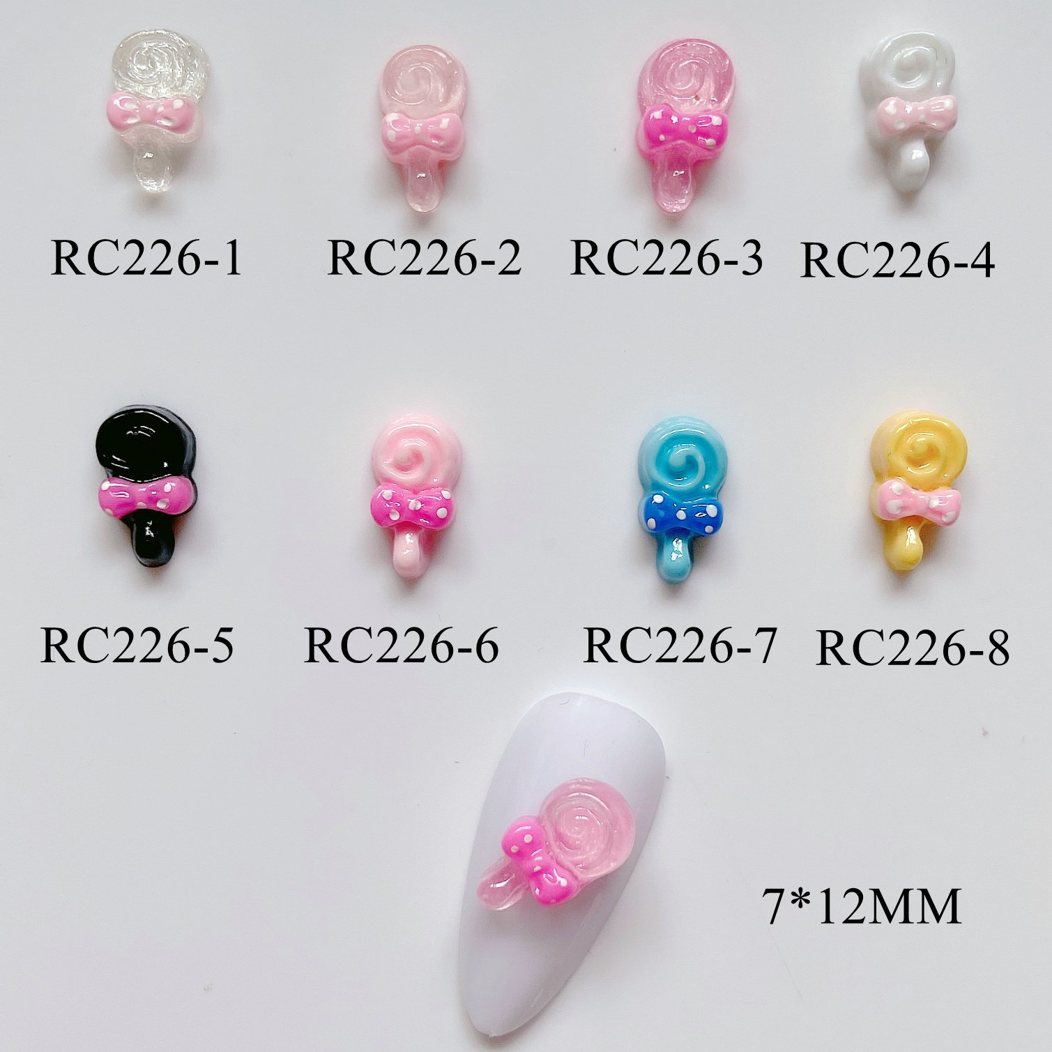 30Pcs Süße Nagel Kunst Lollipop Candy Shape Harz Dekoration Nail Art Dekorationen Rc226 von Etsy - nailartfairy
