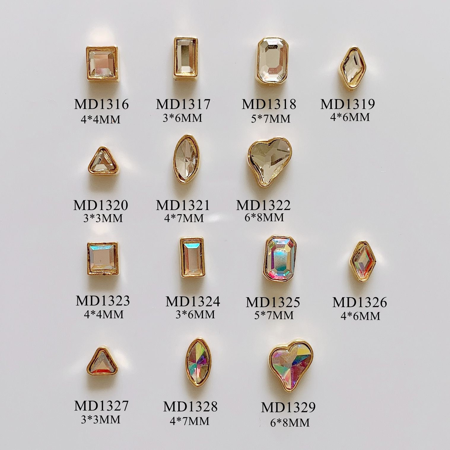 5 Stück/Beutel Nail Art Metall 3D Charms Stein Deko Kristall Und Ab Gem Mit Gold Basis Deco Md1316-1329 5 Stück/Beutel Nail Art Metall 3D Charms Stein Deko Kristall Und Ab Gem Mit Gold Basis Deco Md1316-1329 von Etsy - nailartfairy